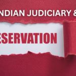 Indian Judiciary and Reservation - Torn Paper Design with Red and White Contrast