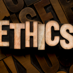 A thoughtful legal professional reviewing arbitration ethics guidelines, symbolizing the importance of ethical standards in dispute resolution.